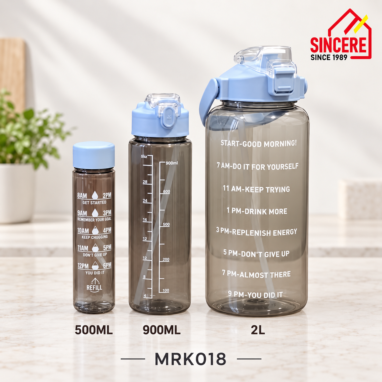 MOTIVATION 3PCS SIPPER BOTTLE(2L/900ML/500ML)/20 (MRK018( 