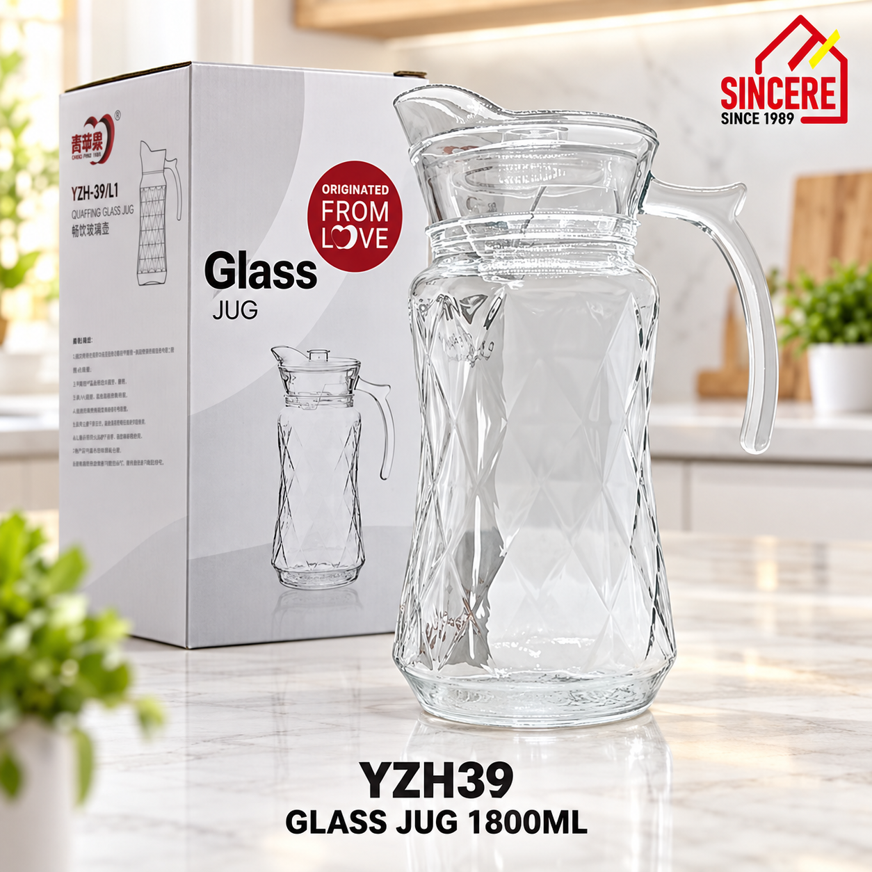 DELI YZH39 GLASS JUG 1800ML/12 ( YZH39)