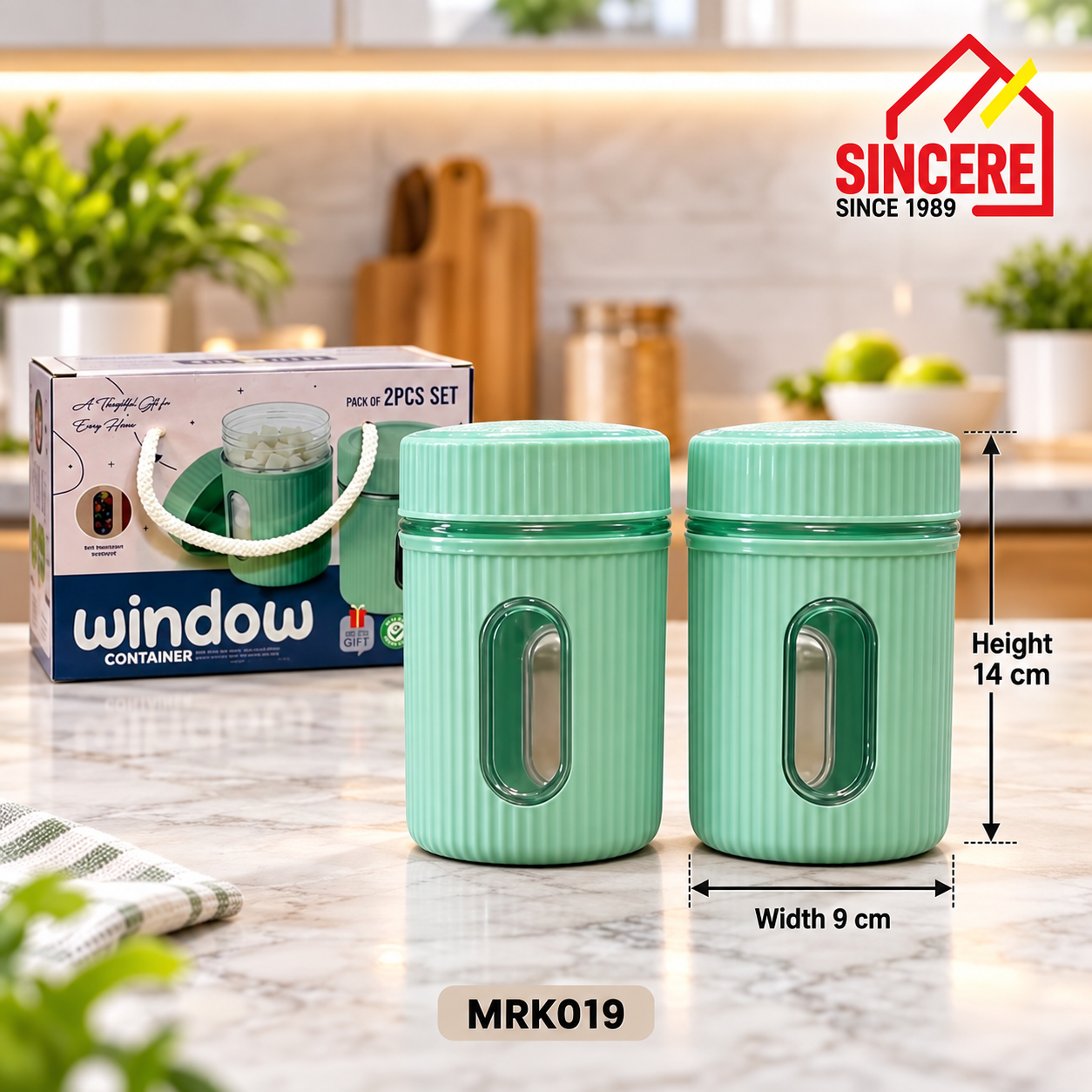 WINDOW CONTAINER 2PCS SET 900ML/12 ( MRK019)
