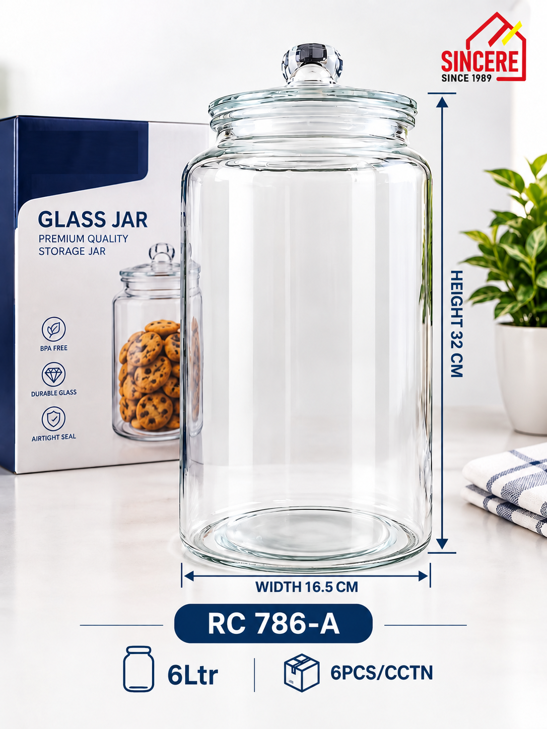 RC786-A GLASS JAR 6LTR/6 (RC786A)